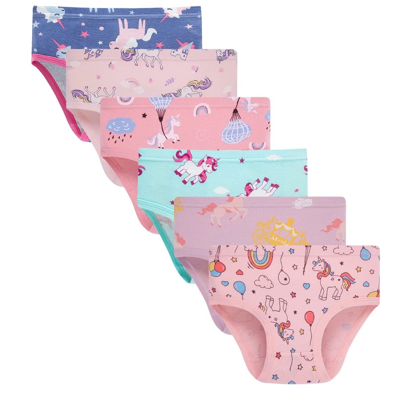 Boboking Kids Soft Cotton Underwear Unicorn Girls'Briefs Toddler Undies 6yrs - Image 1